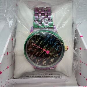 Betsey Johnson Pink and Green Watch